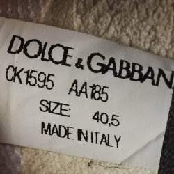 Dolce & Gabbana Pink Floral Fabric Sorrento Slip-On Sneakers Size 40.5