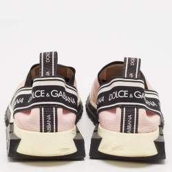 Dolce & Gabbana Pink Floral Fabric Sorrento Slip-On Sneakers Size 40.5