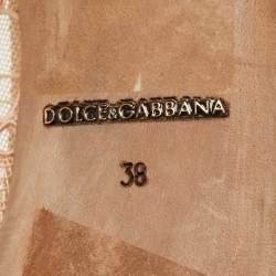 Dolce & Gabbana Beige Lace Bellucci Crystal Embellished Pointed Toe Pumps Size 38