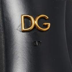 Pre Owned Dolce & Gabbana Black Leather Devotion Pumps Size 37