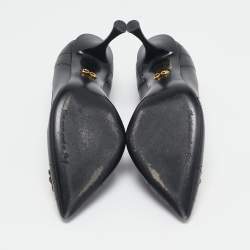 Pre Owned Dolce & Gabbana Black Leather Devotion Pumps Size 37