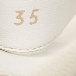 Dolce & Gabbana White Leather Keira Baroque DG Heel Ankle Strap Sandals Size 35