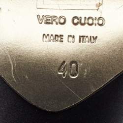 Pre Owned Dolce & Gabbana Black Suede Crystal Embellished Ankle Strap Sandals Size 40