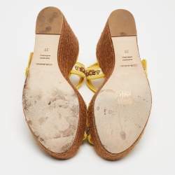 Dolce & Gabbana Multicolor Canvas Wedge  Espadrille Sandals Size 39