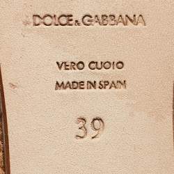 Dolce & Gabbana Multicolor Canvas Wedge  Espadrille Sandals Size 39