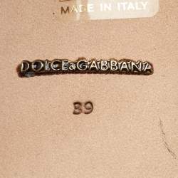 Pre Owned Dolce & Gabbana Black Patent Leather Ankle Strap Sandals Size 39