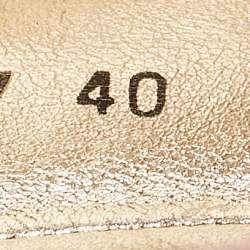 Pre Owned  Dolce & Gabbana Pink Lizard Embossed Leather Tassel Ballet Flats Size 40