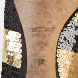Dolce & Gabbana Black/Gold Sequin Ballet Flats Size 40.5
