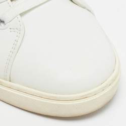 Dolce & Gabbana White/Yellow  Leather and Suede Low Top Sneakers Size 37