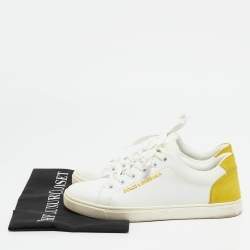 Dolce & Gabbana White/Yellow  Leather and Suede Low Top Sneakers Size 37