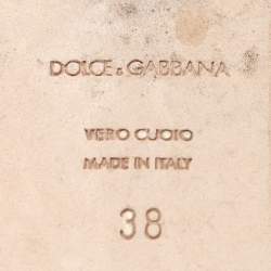 Dolce & Gabbana Purple Lace Crystal Embellished Taormina Ballet Flats Size 38