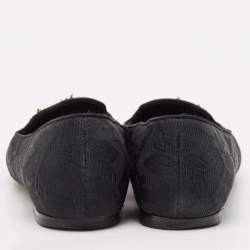 Dolce & Gabbana Black Jacquard Smoking Slippers Size 36.5