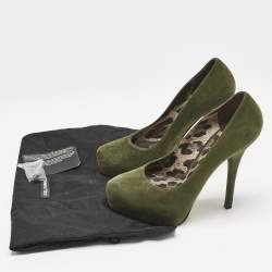 Dolce & Gabbana Green Suede Platform Pumps Size 36
