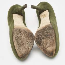 Dolce & Gabbana Green Suede Platform Pumps Size 36