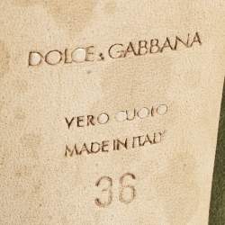 Dolce & Gabbana Green Suede Platform Pumps Size 36