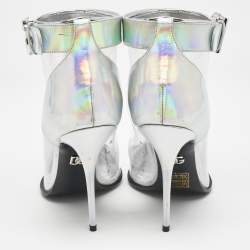 Dolce & Gabbana Transparent Iridescent Leather and PVC Cardinale Ankle Boots Size 39