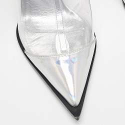 Dolce & Gabbana Transparent Iridescent Leather and PVC Cardinale Ankle Boots Size 39