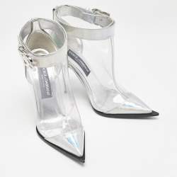 Dolce & Gabbana Transparent Iridescent Leather and PVC Cardinale Ankle Boots Size 39