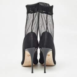 Dolce & Gabbana Black Tulle Fabric Ankle Booties Size 39