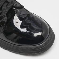 Dolce & Gabbana Black Patent Leather Combat Boots Size 38