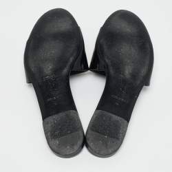 Dolce & Gabbana Black Patent Leather Ciabatta Flat Slide Sandals Size 38.5