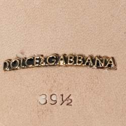 Pre Owned Dolce & Gabbana Beige Lace Bellucci Crystal Embellishment Pumps Size 39.5