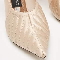 Dolce & Gabbana Peach Satin and Mesh Pointed Toe Pumps Size 37