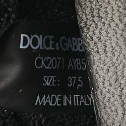 Dolce & Gabbana Black Leather and Fabric Daymaster Sneakers Size 37.5