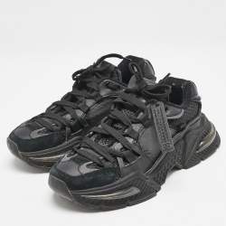 Dolce & Gabbana Black Leather and Fabric Daymaster Sneakers Size 37.5