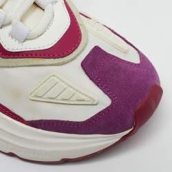 Dolce & Gabbana White/Purple Nylon and Leather Daymaster Low Top Sneakers Size 37