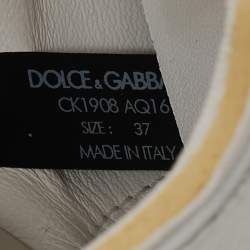 Dolce & Gabbana White/Purple Nylon and Leather Daymaster Low Top Sneakers Size 37