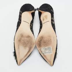Pre Owned Dolce & Gabbana Black Lace Bellucci Pumps Size 38