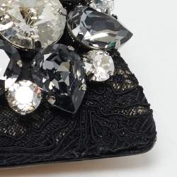 Pre Owned Dolce & Gabbana Black Lace Bellucci Pumps Size 38