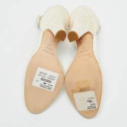 Dolce & Gabbana White Jacquard Mary Jane Pumps Size 38