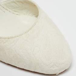 Dolce & Gabbana White Jacquard Mary Jane Pumps Size 38