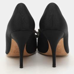 D&G Black Fabric Bow Peep Toe Pumps Size 39.5