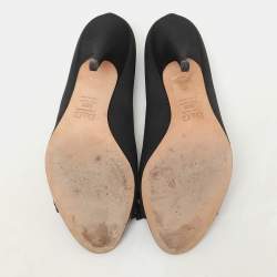 D&G Black Fabric Bow Peep Toe Pumps Size 39.5