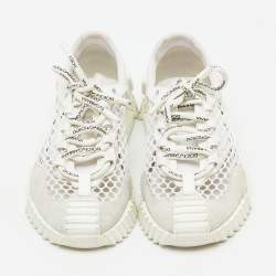 Dolce & Gabbana White Suede, Neoprene and Mesh NS1 Sneakers Size 36