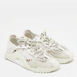 Dolce & Gabbana White Suede, Neoprene and Mesh NS1 Sneakers Size 36