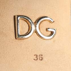 Dolce & Gabbana Black Lizard Embossed Leather Slide Sandals Size 36