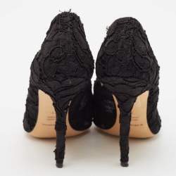 Dolce & Gabbana Black Lace Bellucci Pointed Toe Pumps Size 39