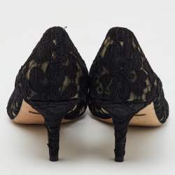 Dolce & Gabbana Black Lace Bellucci Crystal Embellished Pumps Size 41.5