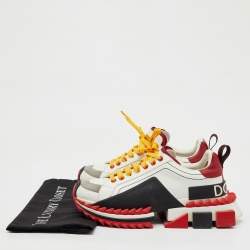 Dolce & Gabbana Multicolor Leather and Rubber Super King Lace Up Sneakers Size 39