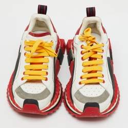 Dolce & Gabbana Multicolor Leather and Rubber Super King Lace Up Sneakers Size 39