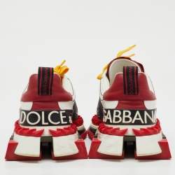 Dolce & Gabbana Multicolor Leather and Rubber Super King Lace Up Sneakers Size 39
