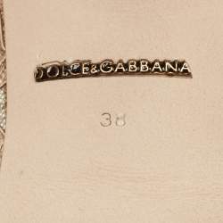 Pre Owned Dolce & Gabbana Beige Lace Bellucci Pumps Size 38