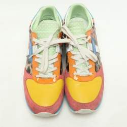 مملوكة مسبقًا Dolce & Gabbana Multicolor Leather, Suede and Patent Leather Low Top Sneakers Size 39