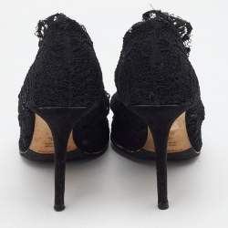 Dolce & Gabbana Black Lace Open Toe Ankle Boots Size 40