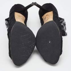 Dolce & Gabbana Black Lace Open Toe Ankle Boots Size 40