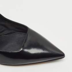 Pre Owned Dolce & Gabbana Black Leather and PVC Slingback Pumps Size 37.5